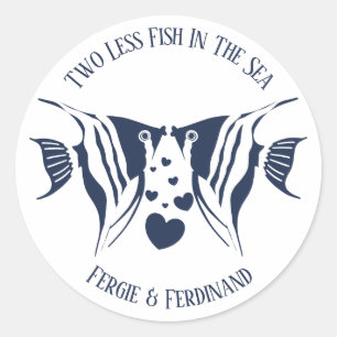 Adesivo Peixes no Mar Casamento de Casais à Beira-Mar Chuv