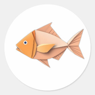 Adesivo Peixes Origami em Estilo Geométrico