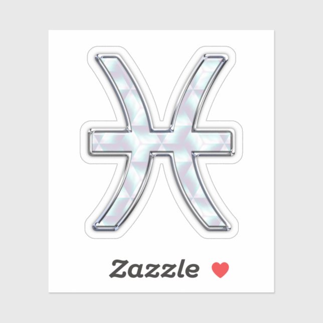 Adesivo Peixes Símbolo Zodiac Mãe do estilo Pérola (Folha)