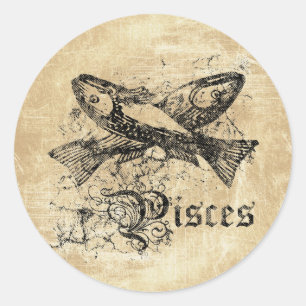 Adesivo Peixes Vintage Zodiac