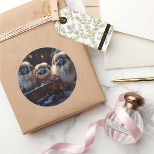 Adesivo Pekingese Christmas Fesason Season