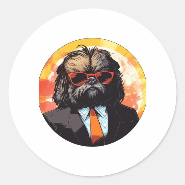 Adesivo Pekingese Dog Businessman (Frente)