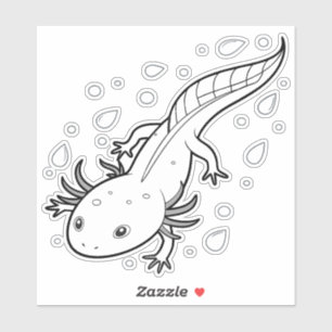 Adesivo pele lisa de um axolotl é revestida com orvalho