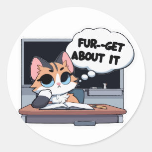 Adesivo Pele sobre isso. Gato Sassy de volta ao humor esco