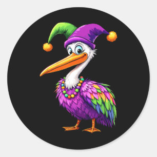 Adesivo Pelican Mardi Gras Carnival Lover Mens Mulheres Cr