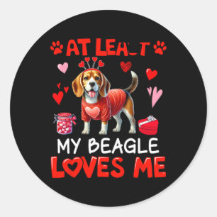 Adesivo Pelo Menos Meu Beagle Me Amando Solteiro Dia de os