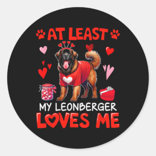 Adesivo Pelo Menos Meu Leonberger Me Ama no Dia dos Namora