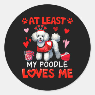 Adesivo Pelo Menos Meu Poodle Me Ama no Dia dos Namorados 