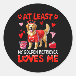 Adesivo Pelo Menos Meu Retriever do Ouro Me Ama no Dia dos