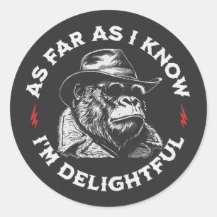 Adesivo Pelo que eu sei, sou feliz Gorilla Retro
