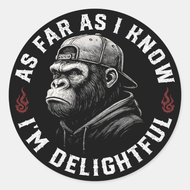 Adesivo Pelo que eu sei, sou um macaco engraçado (Frente)