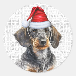 Adesivo Pêlos Festivos Dachshund Dog Woody Art Natal
