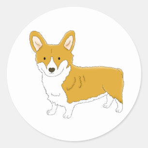 Adesivo Pembroke Corgi Olá Cachorrinho Cartoon