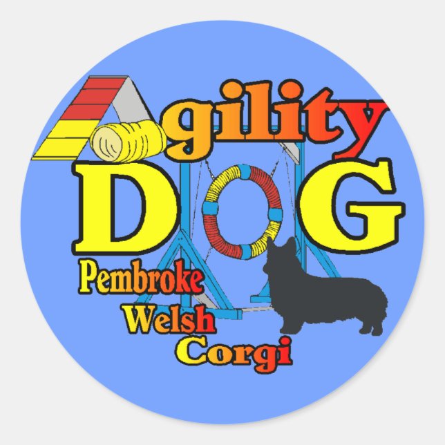 Adesivo Pembroke Welsh Corgi Agilidade Shirts Dons (Frente)