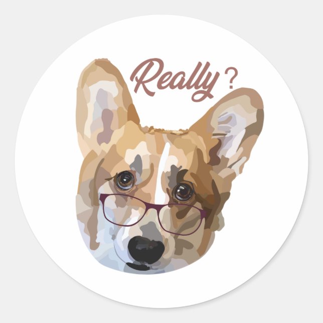 Adesivo Pembroke Welsh Corgi - Arte Digital Desenhada (Frente)