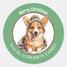 Adesivo Pembroke Welsh Corgi no Natal