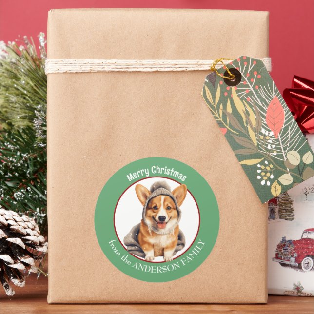 Adesivo Pembroke Welsh Corgi no Natal (Feriado)