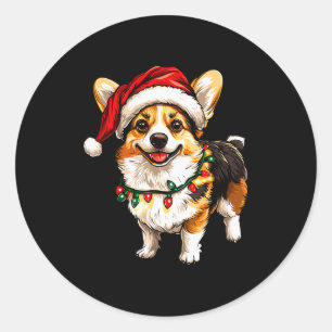 Adesivo Pembroke Welsh Corgi Papai Noel Luzes de Árvore de
