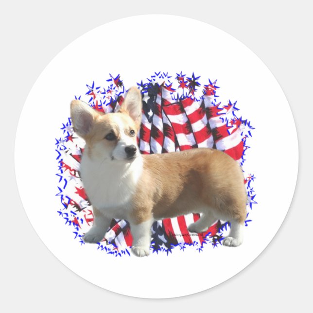 Adesivo Pembroke Welsh Corgi Patriot (Frente)
