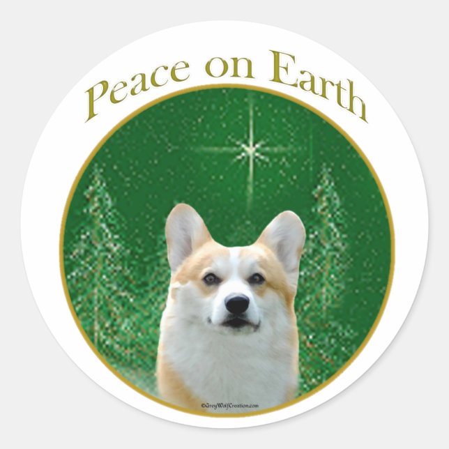 Adesivo Pembroke Welsh Corgi Peace (Frente)