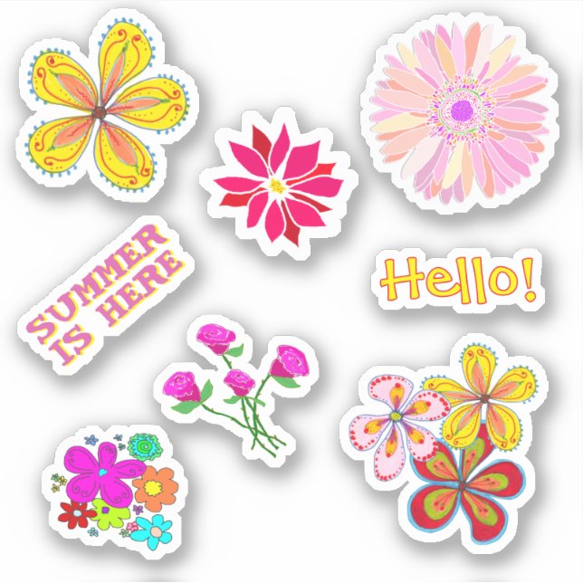 Adesivo Pen Pal Floral Shaped Stickers Hand-drawn (Frente)