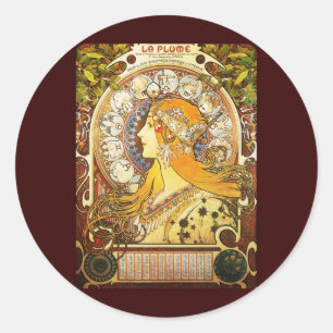 Adesivo Pena do La de Alphonse Mucha