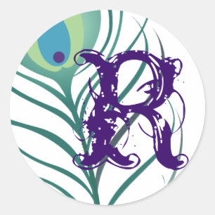 Adesivo Pena elegante do pavão de DIY