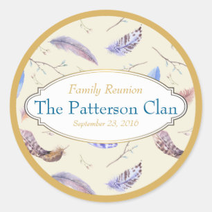 Adesivo Penas da aguarela com uma reunião extravagante do