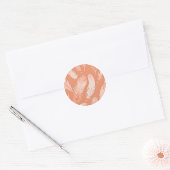 Adesivo Penas de cor Peach Fuzz, (Envelope)