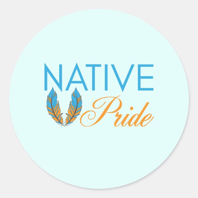 Adesivo Penas de Orgulho Nativas (redondas) (Frente)