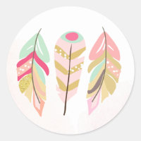 Penas tribais Marcas de Favor Envelope Selo Rosa B