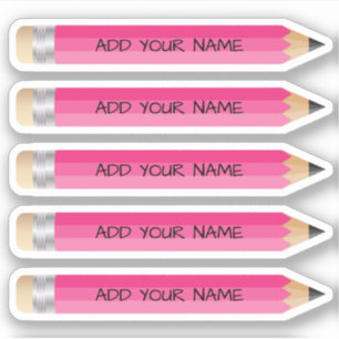 Adesivo Pêncil Cor-de-rosa-branca Vinheta-vinil com corte 