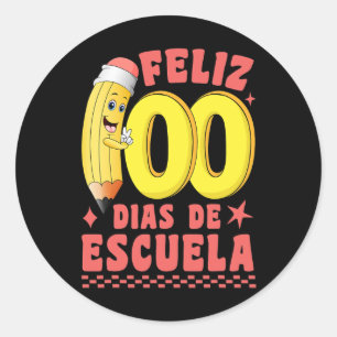 Adesivo Pencil Feliz 100 Dias De Escuela Groovy 100 Dias S
