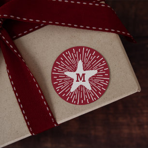 Adesivo Pendure um monograma de brilho do Natal da estrela
