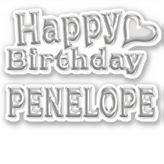 Adesivo Penelope Happy Birthday silver Aufkleber Sticker (Frente)