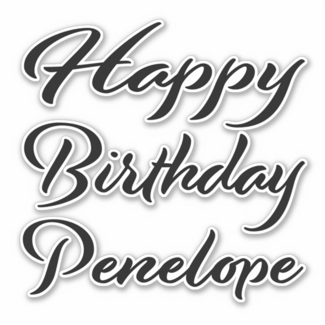 Adesivo Penelope Name Vorname black Sticker Geburtstag (Frente)