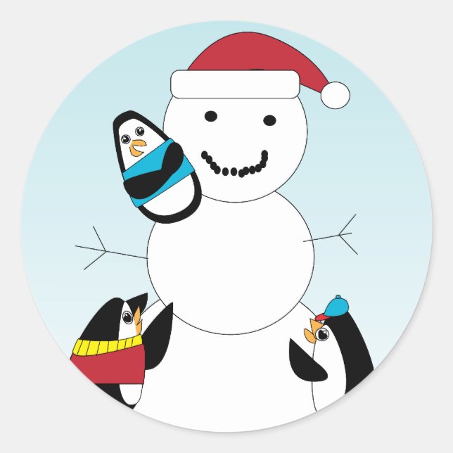 Adesivo Penguin Building a Snowman Sticker (Frente)