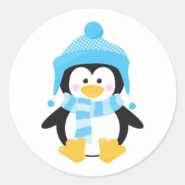 Adesivo Penguin Charm Winter Holiday (Frente)