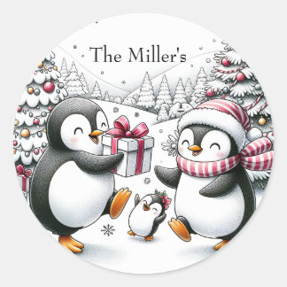 Adesivo Penguin Christmas Sticker Personalizado
