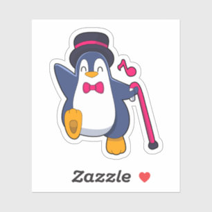 Adesivo Penguin como Groom com Tie