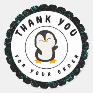 Adesivo Penguin De Cor Mínima Cuja Ordem É Agradecida