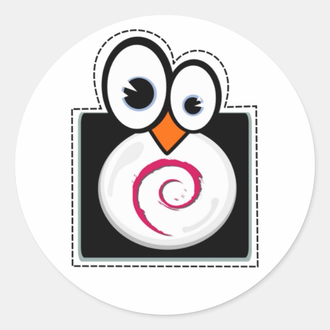 Adesivo Penguin Debian Sticker Linux (Frente)