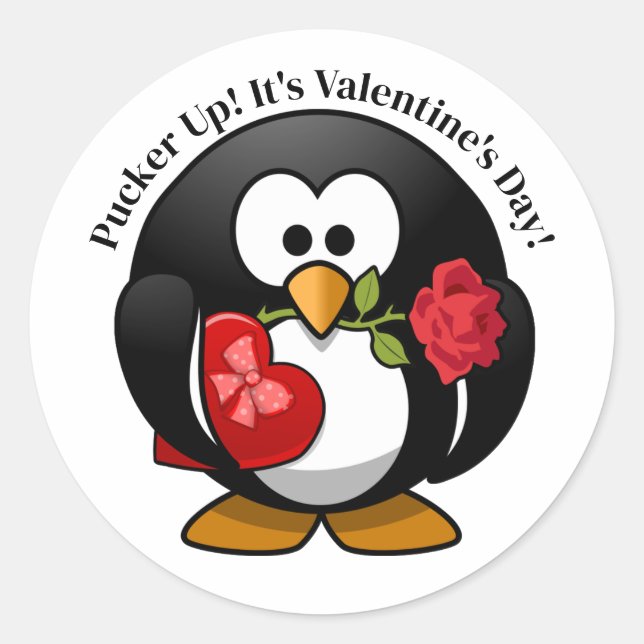 Adesivo Penguin Gifts For Valentine's Day (Frente)
