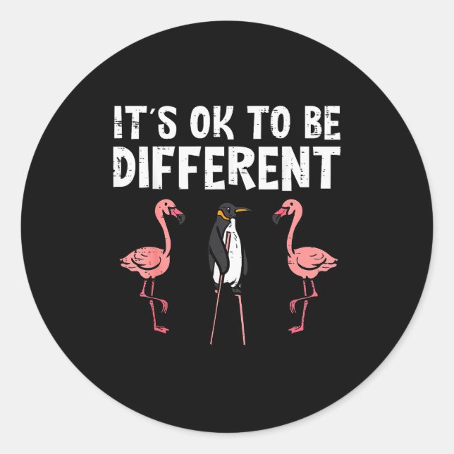 Adesivo Penguin Its Okay To Be Different Flamingo Men Wome (Frente)