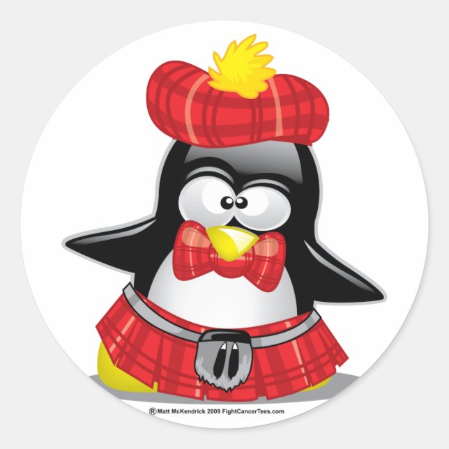 Adesivo Penguin Red Escocês (Frente)