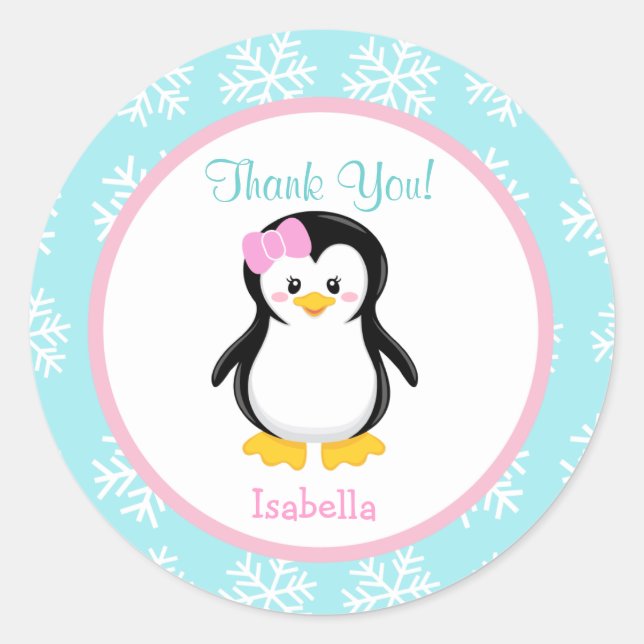 Adesivo Penguin Winter Snowflake Stickers (Frente)