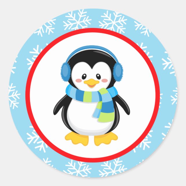 Adesivo Penguin Winter Snowflakers (Frente)