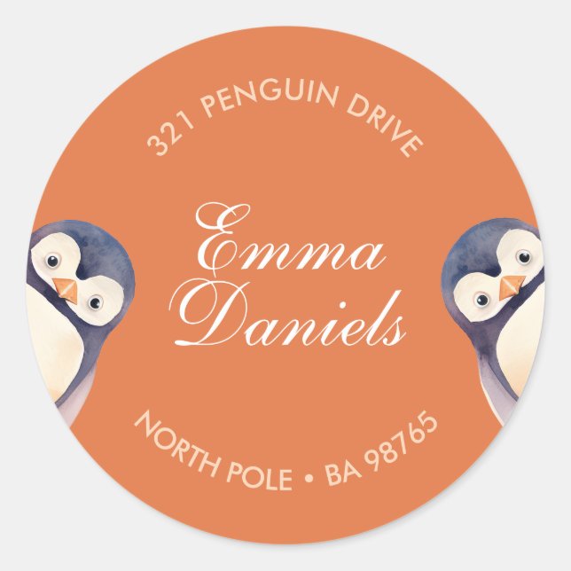 Adesivo Penguin Winter Wonderland Sticker - Orange Autumn (Frente)