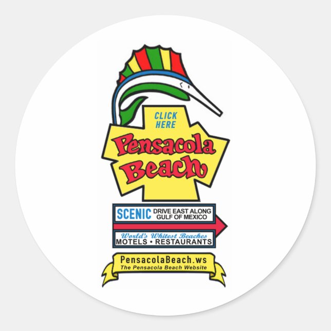 Adesivo Pensacola - Sinal de Praia (Frente)