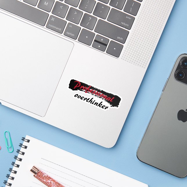 Adesivo Pensador profissional (Notebook com iPhone)